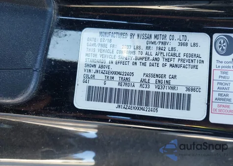 2019 Nissan 370Z from USA, damaged, VIN JN1AZ4EHXKM422405